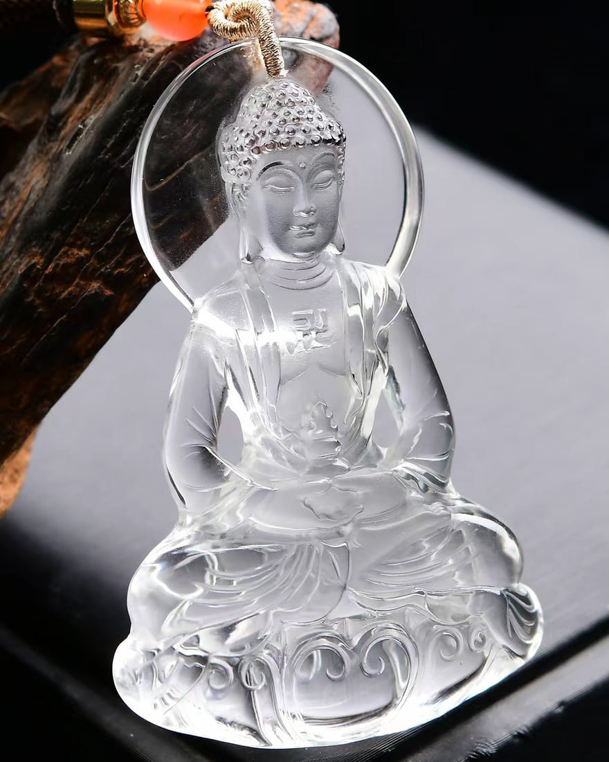 White Crystal Pendant - Kwan-yin - 3