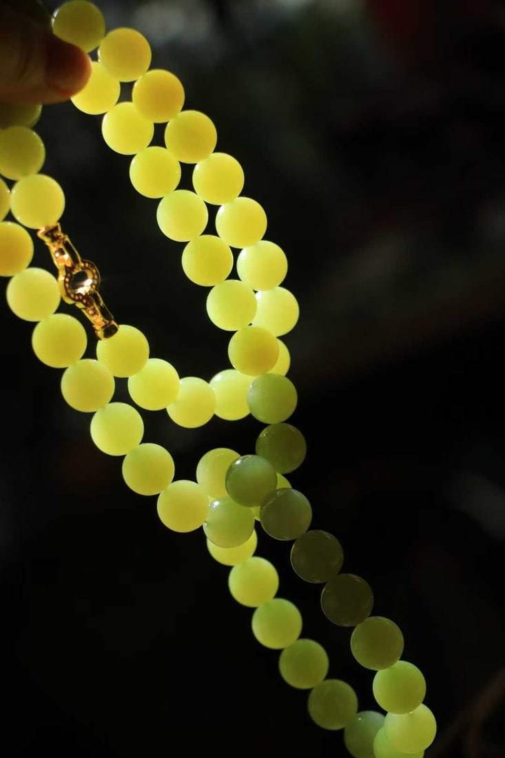 A Set Hetian Jade Beads Necklace,Hand Chain - 6