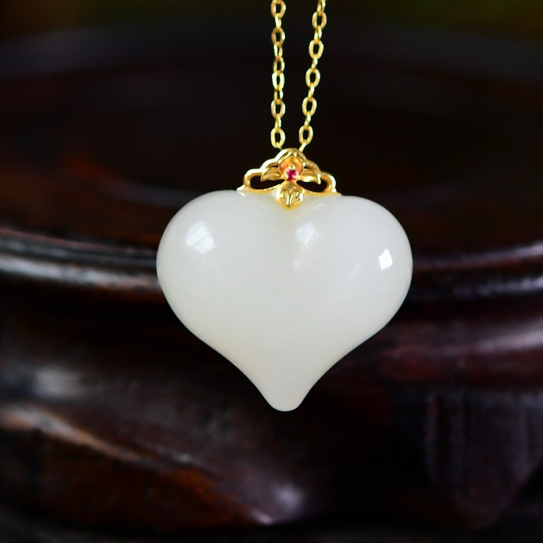 Hetian Jade Heart-shaped Pendant - 2