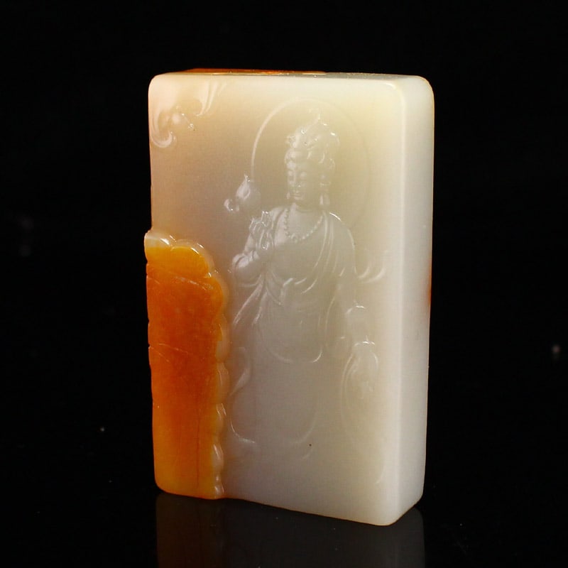 Hetian Jade Pendant - Kwan-yin - 4