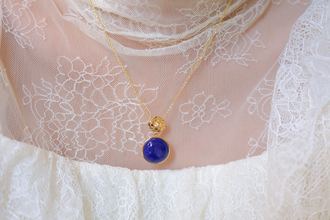 Silver Inlay Lapis Lazuli Earrings - 6