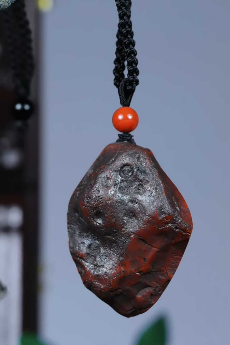 Natural Nanhong Agate Original Stone Pendant w Certificate - 4