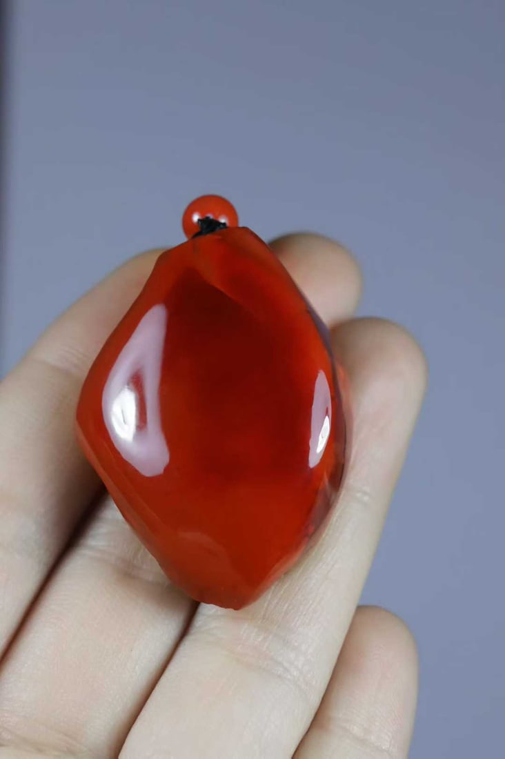 Natural Nanhong Agate Original Stone Pendant w Certificate - 5