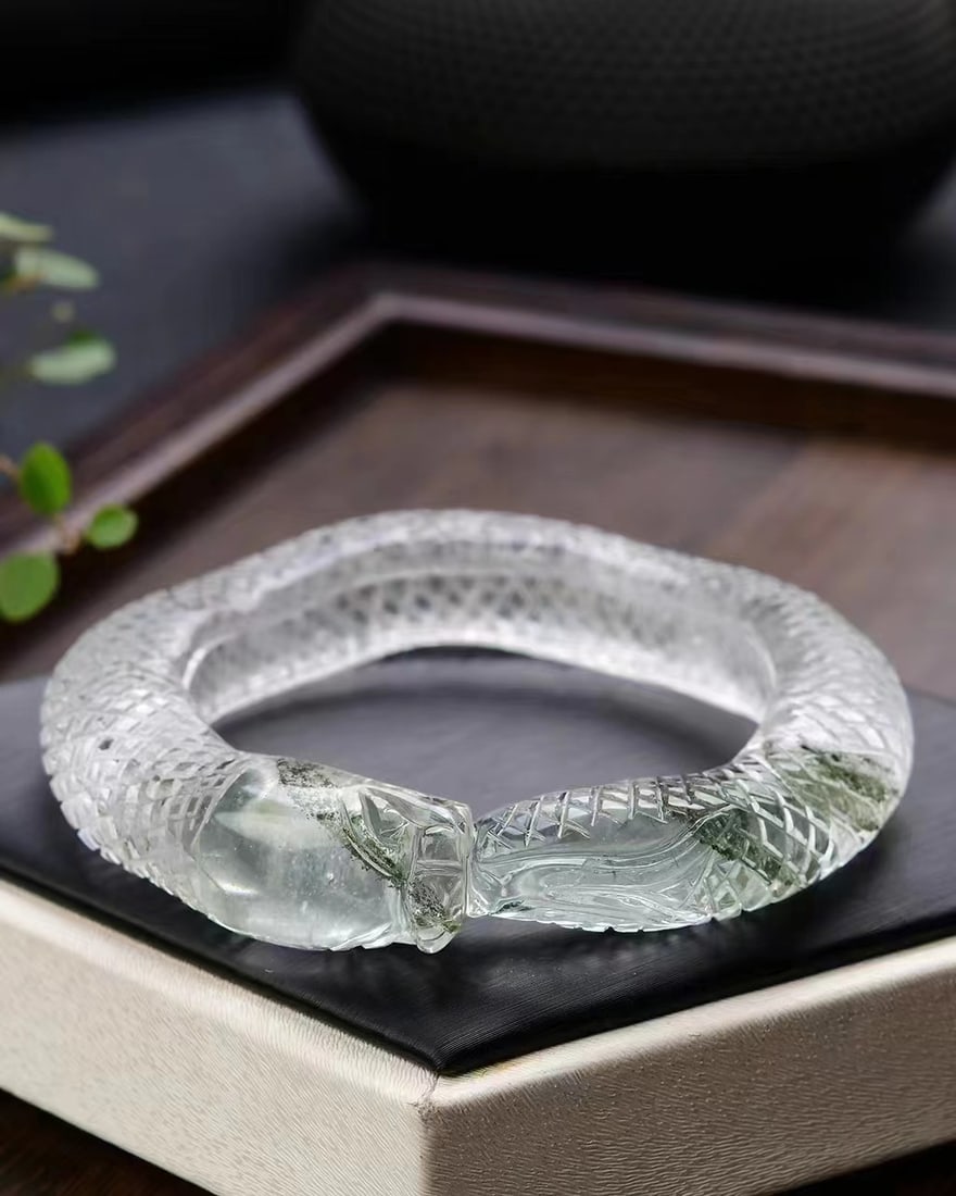 Inside Diameter 55mm Crystal Snake Bracelet with Certificate - 3