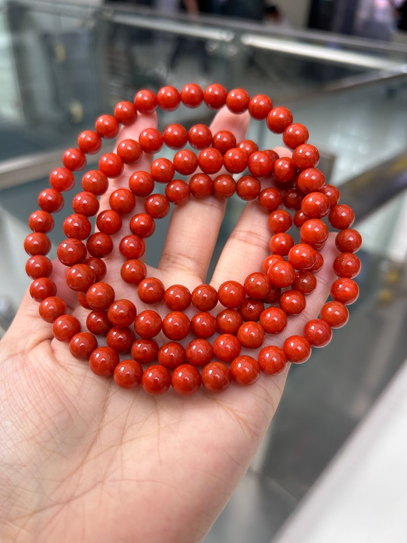 8.5mm Nanhong Agate Beads Hand Chain Necklace - 3