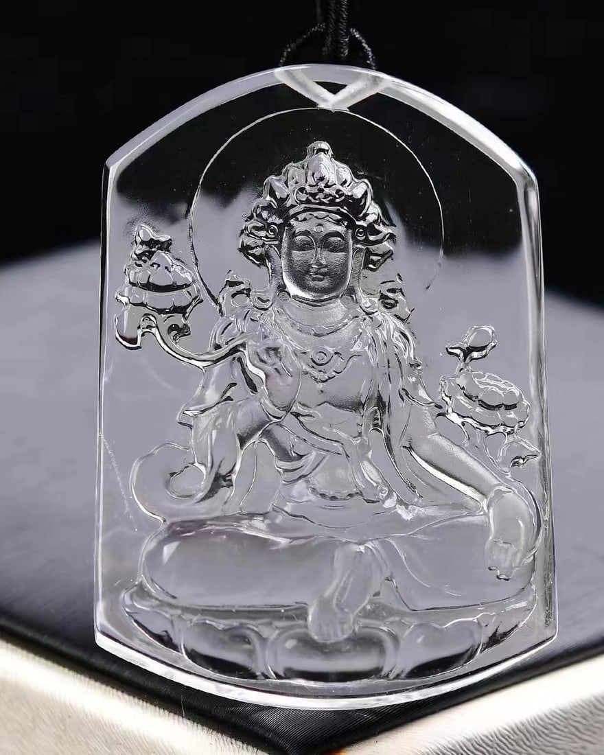 White Crystal Pendant - Kwan-yin - 2