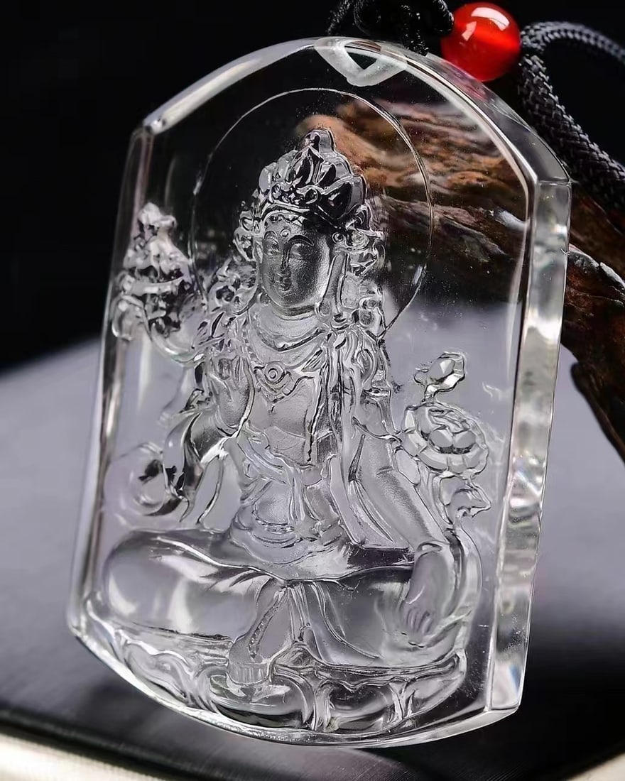 White Crystal Pendant - Kwan-yin - 3