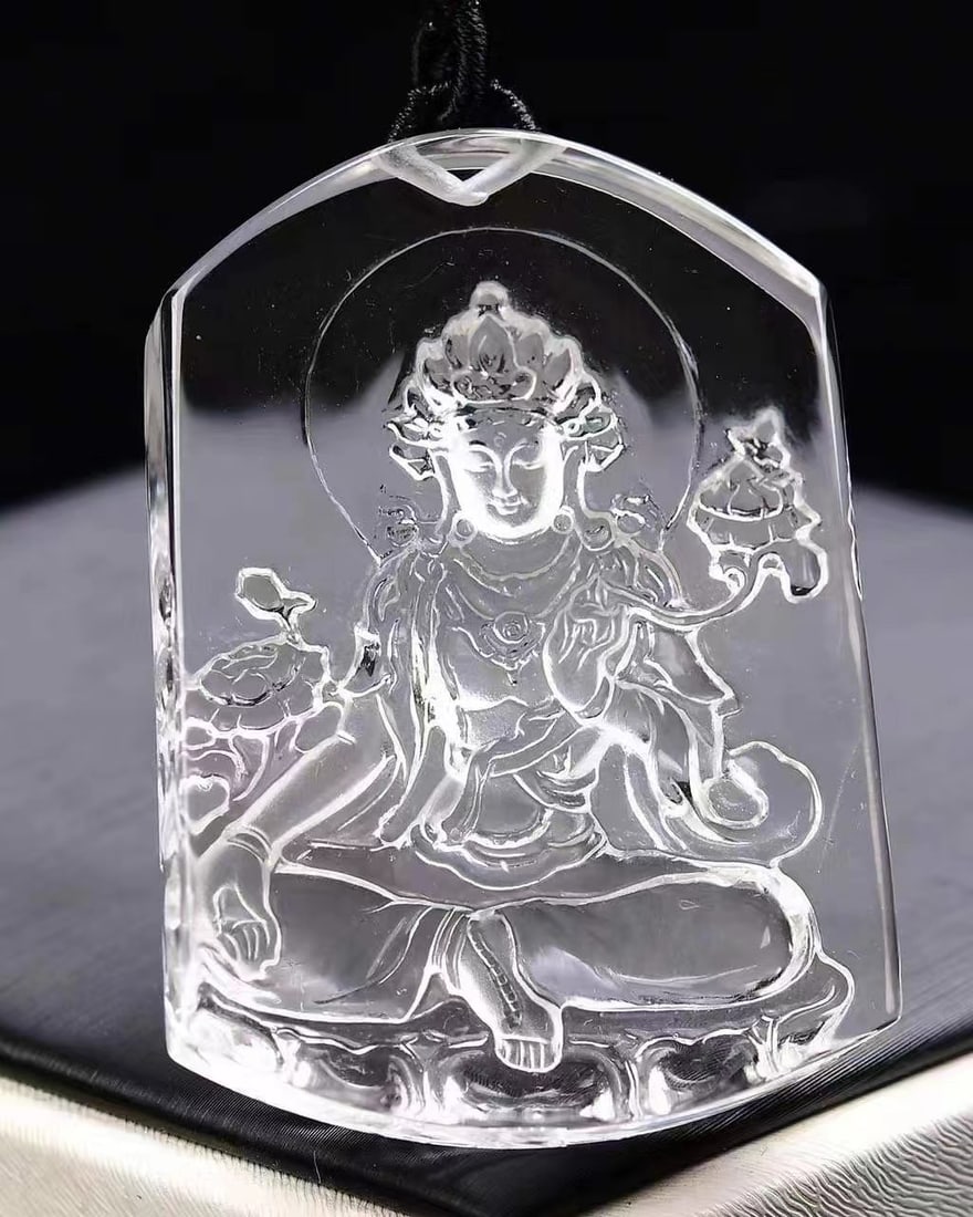 White Crystal Pendant - Kwan-yin - 4