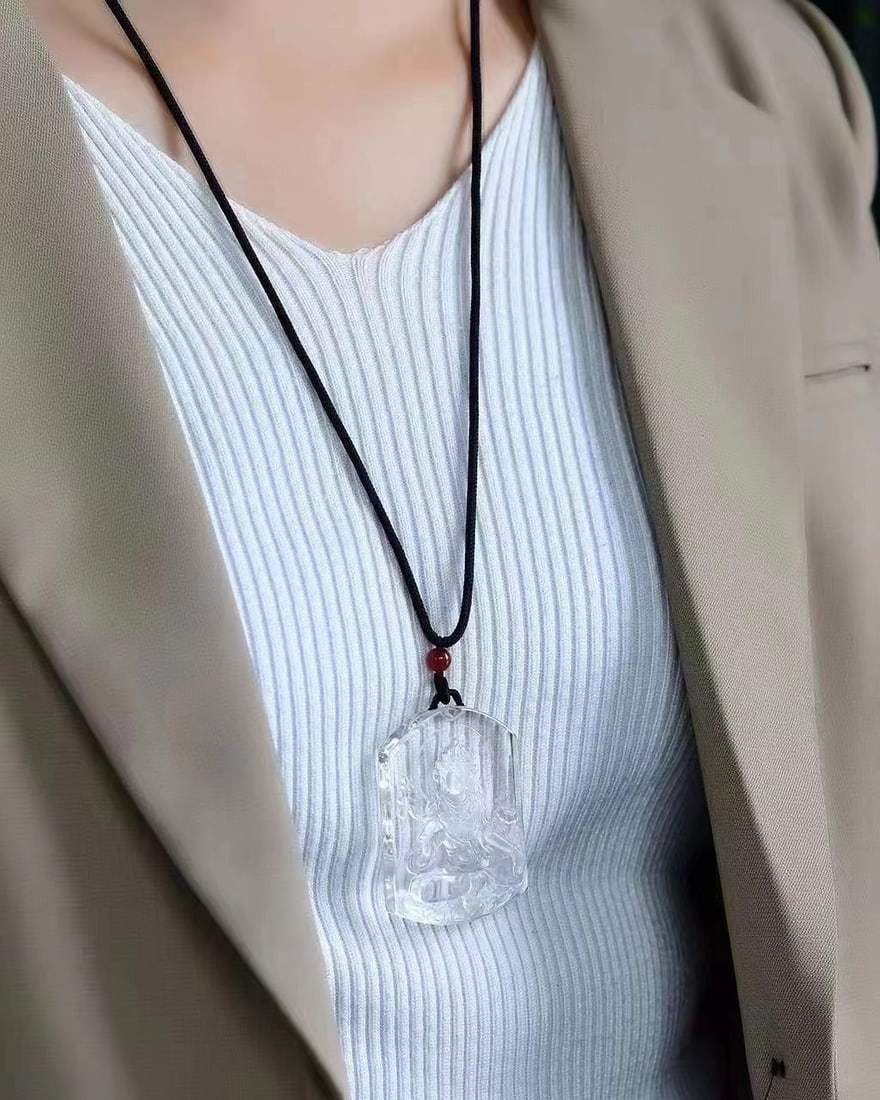 White Crystal Pendant - Kwan-yin - 5