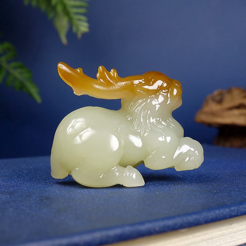 Hetian Jade Pendant - Deer - 4