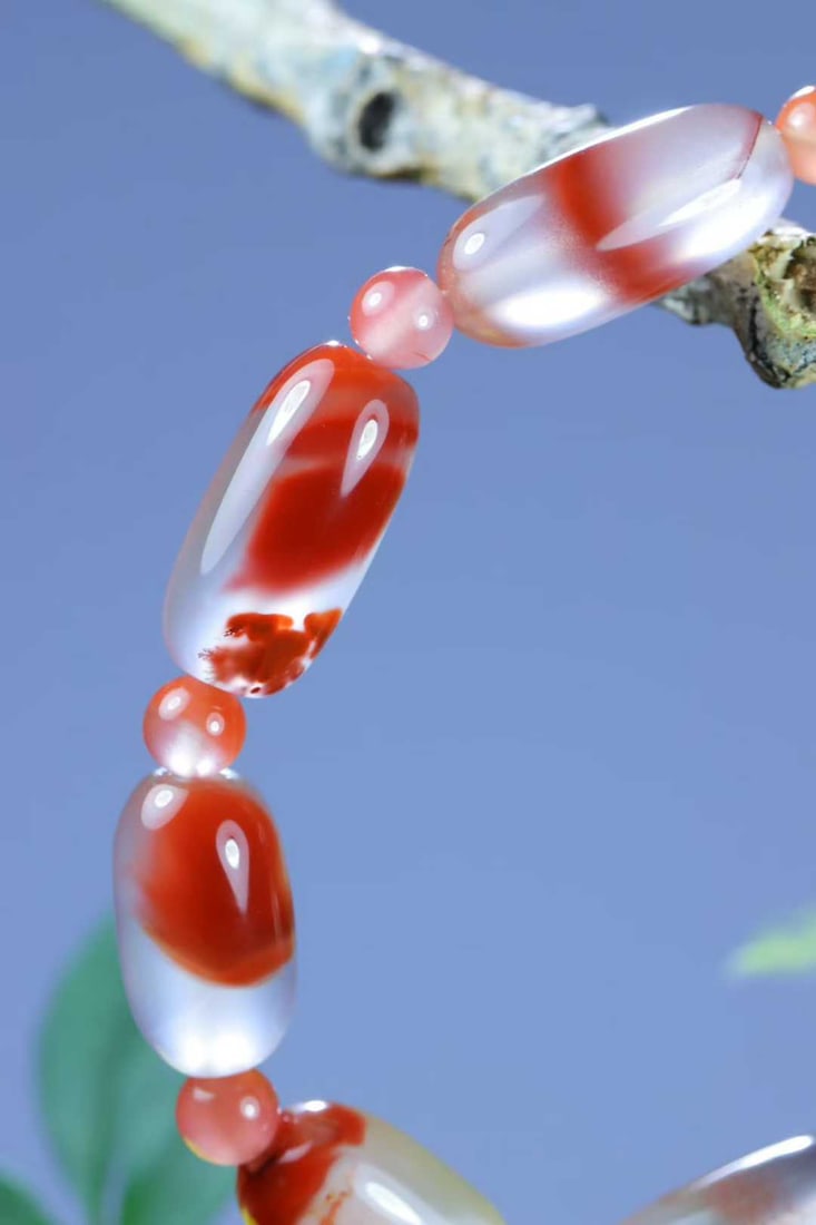 Nanhong Agate Beads Bracelet Bangle w Certificate - 2