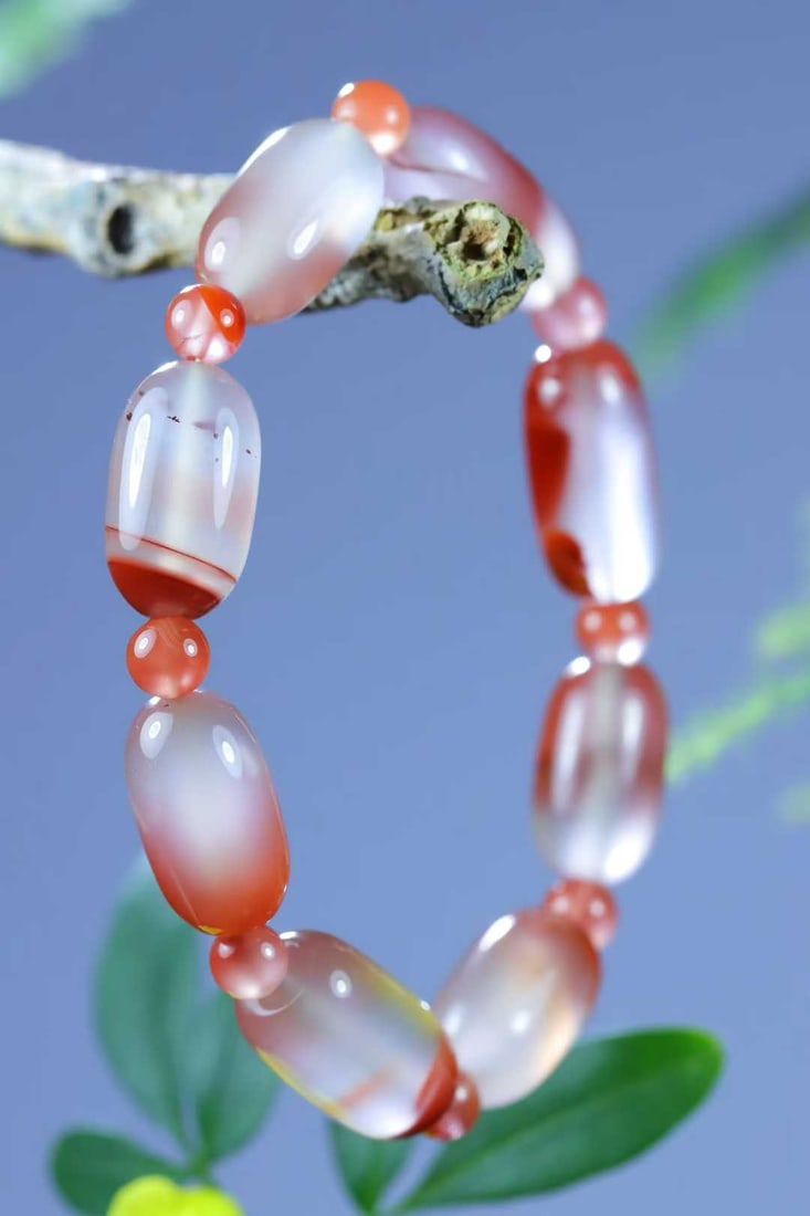 Nanhong Agate Beads Bracelet Bangle w Certificate - 3