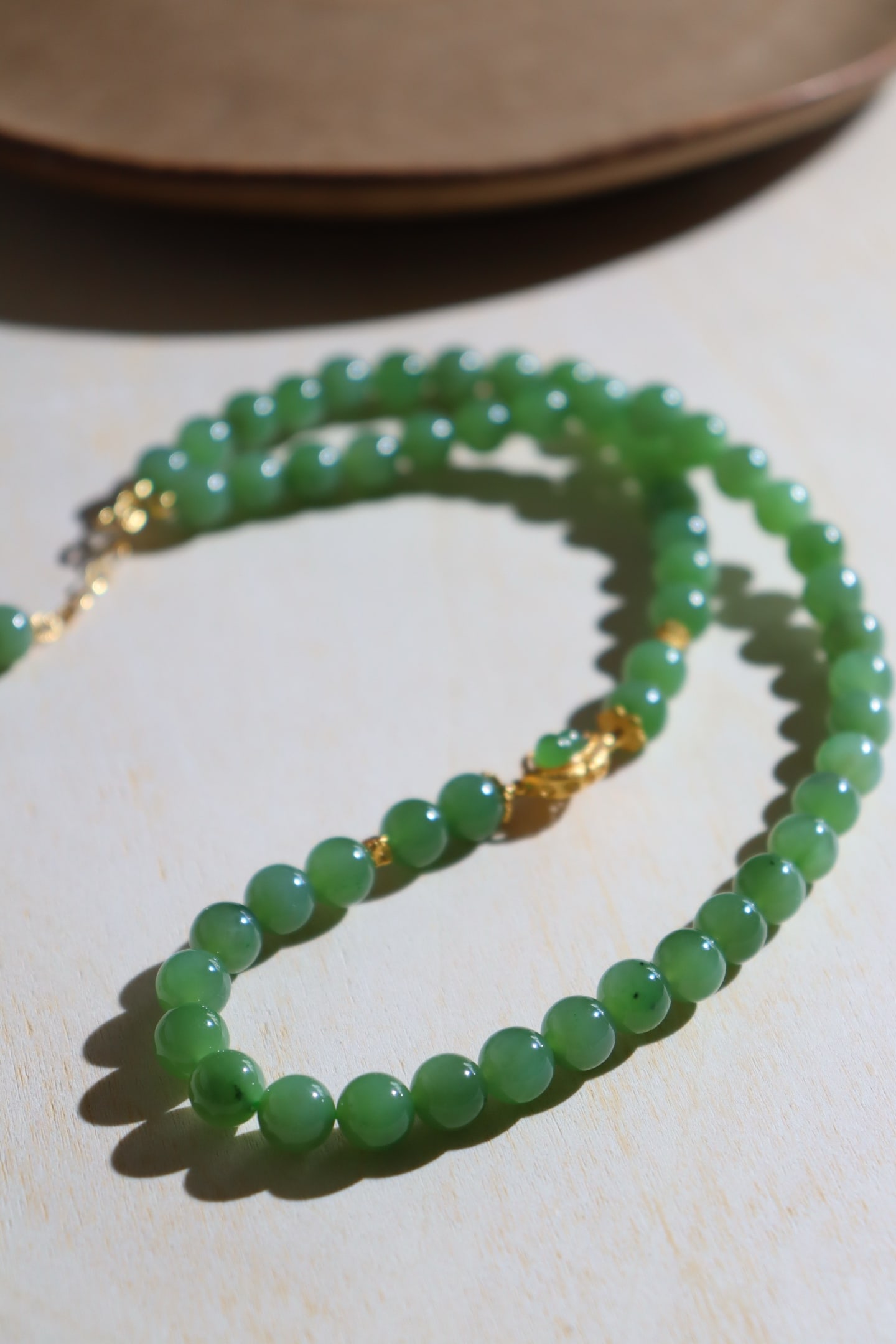 Green Hetian Jade & Silver Necklace with Certificate - 3