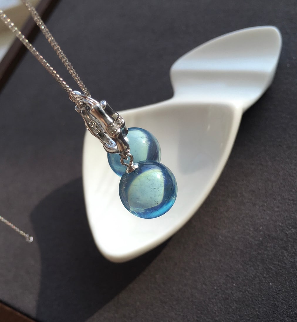 Silver Inlay Natural Aquamarine Earrings - 3