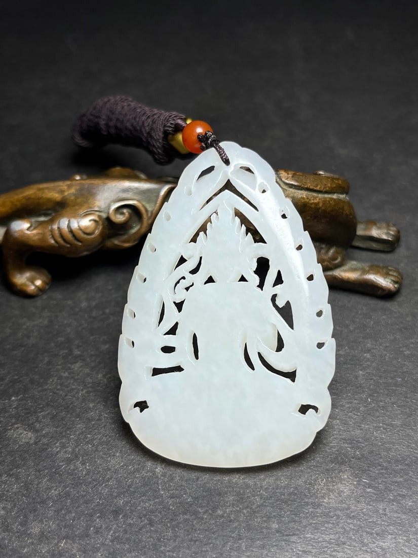Openwork Hetian Jade Pendant - Kwan-yin - 5