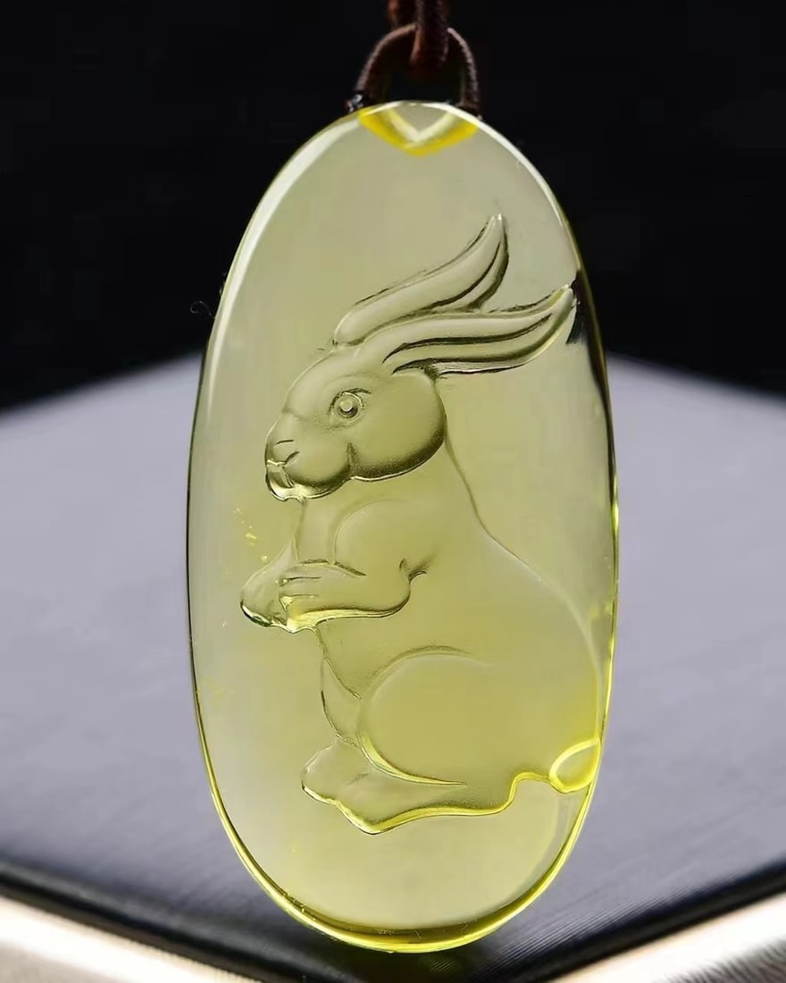 Yellow Crystal Pendant - Rabbit - 3