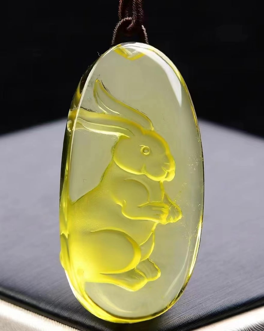 Yellow Crystal Pendant - Rabbit - 4