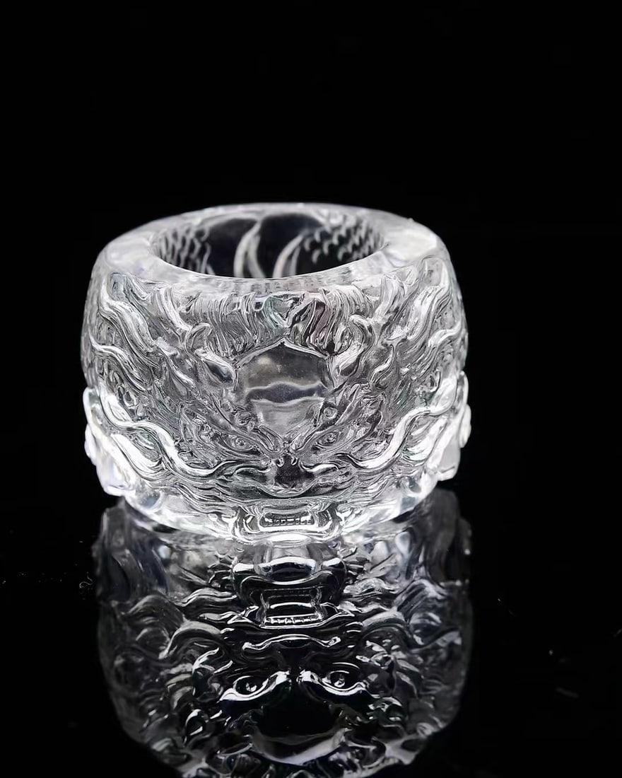 Inside Diameter 23mm White Crystal Dragon Thumb Ring - 2