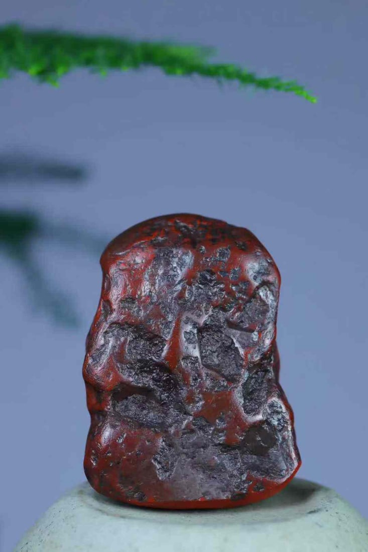 Nanhong Agate Hand-Carved Chi Dragon Pendant with Certificate - 4