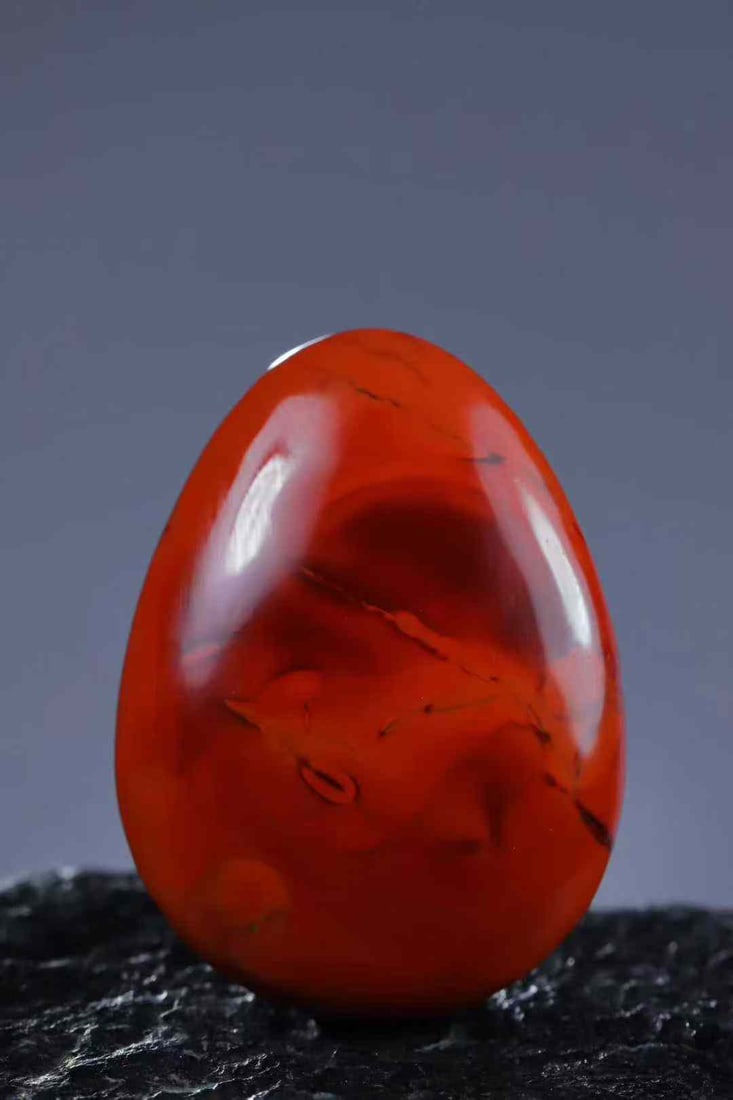 Nanhong Agate Hand-Carved Dragon Pendant with Certificate - 4