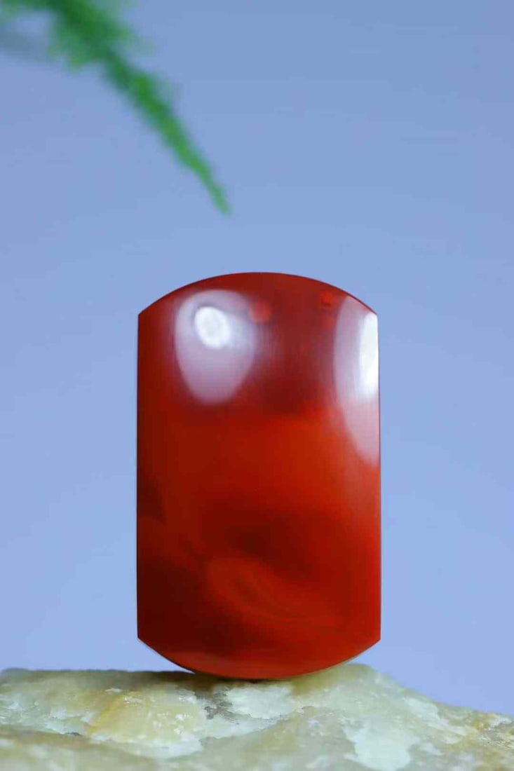 Natural Nanhong Agate Lucky Pendant with Certificate - 4