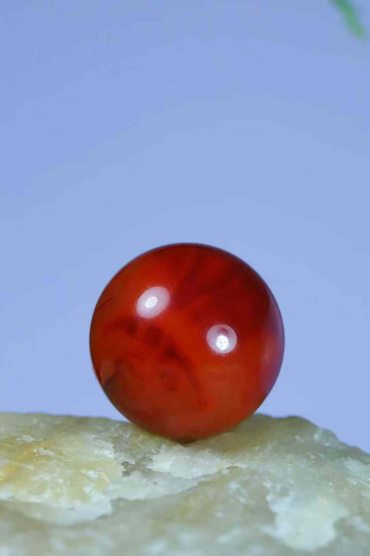 Natural Nanhong Agate Ball Pendant with Certificate - 3