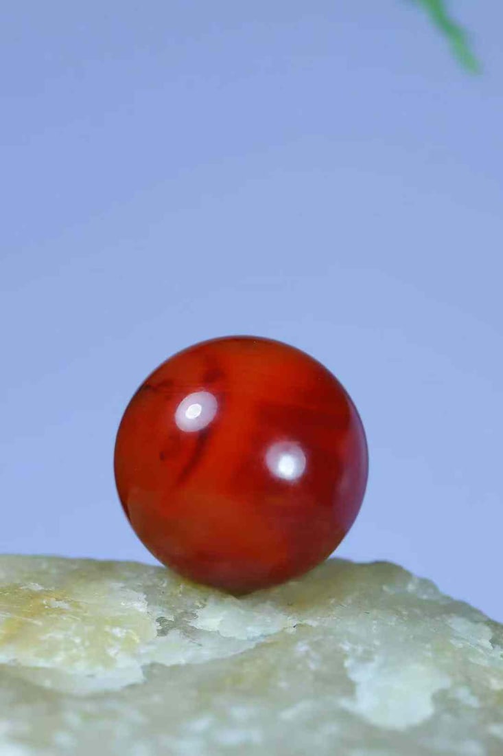 Natural Nanhong Agate Ball Pendant with Certificate - 5