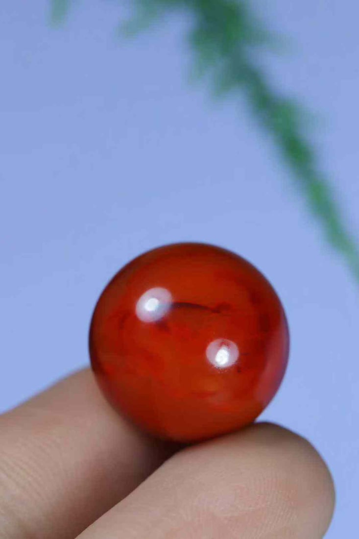 Natural Nanhong Agate Ball Pendant with Certificate - 6