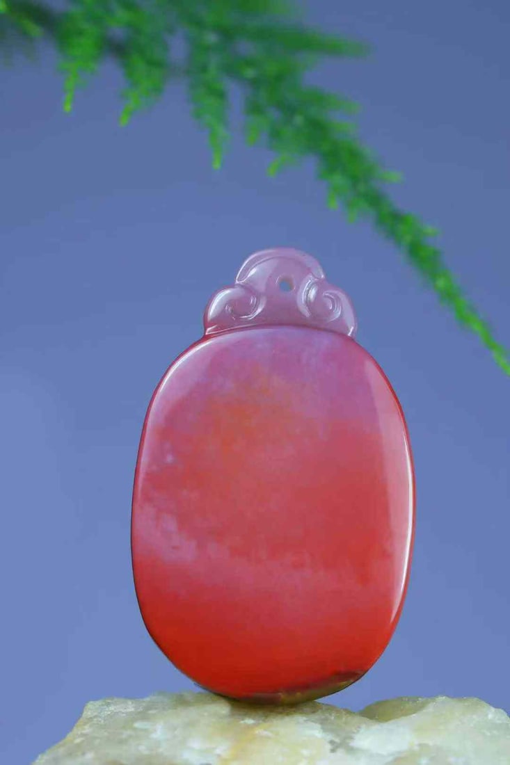 Natural Nanhong Agate Lucky Pendant with Certificate - 4