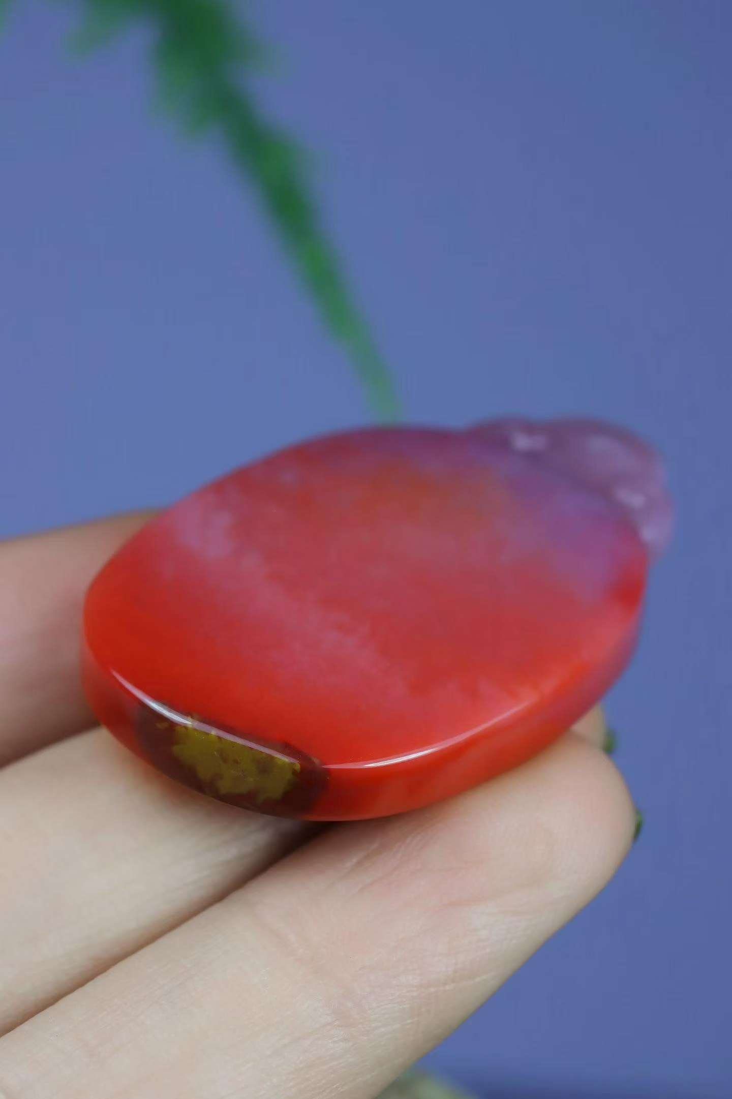 Natural Nanhong Agate Lucky Pendant with Certificate - 5