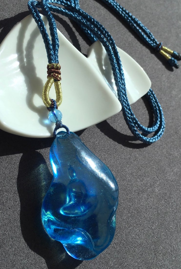 Natural Aquamarine Buddha Pendant w Certificate - 5