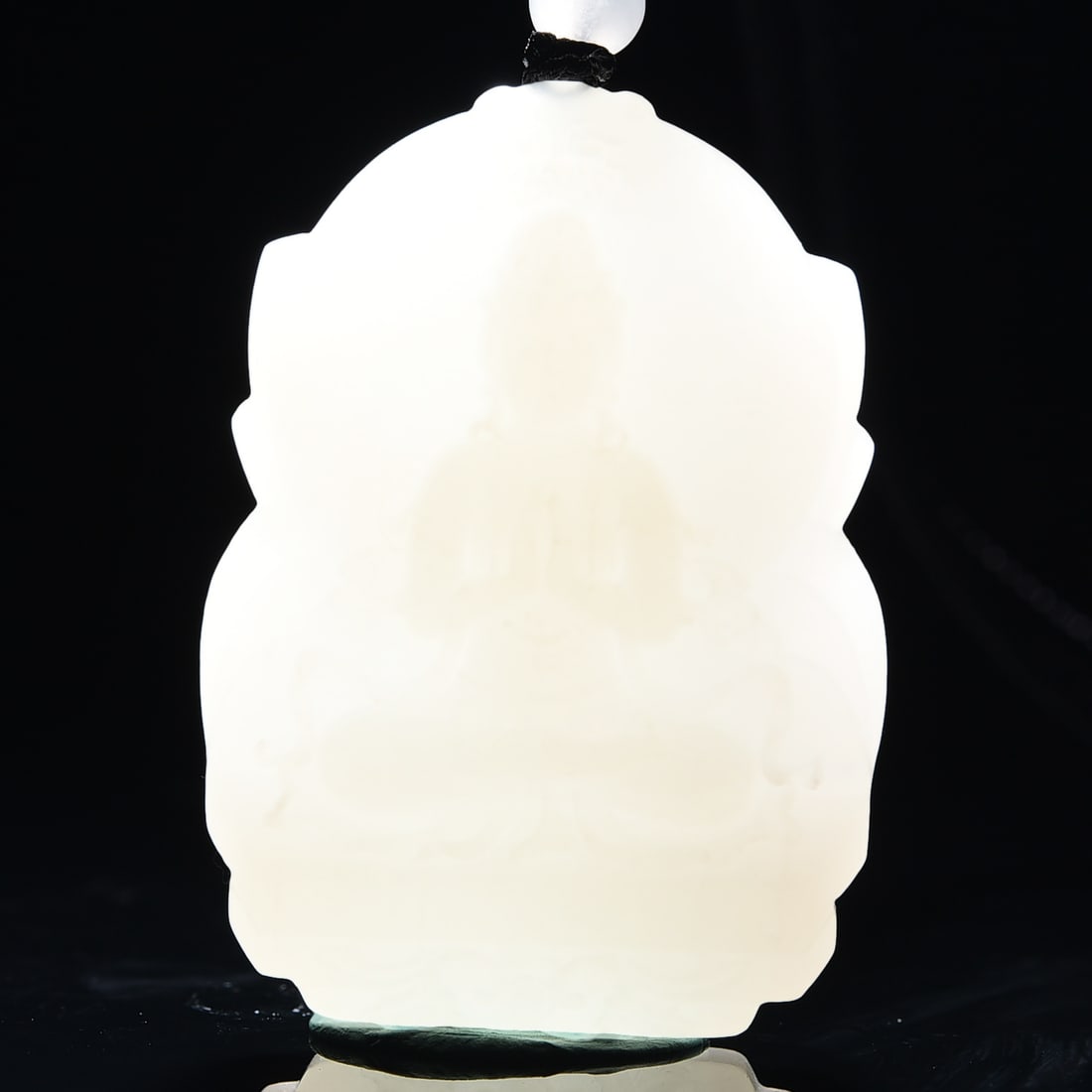 Hetian Jade Hand-Carved Kwan-yin Pendant w Certificate - 4