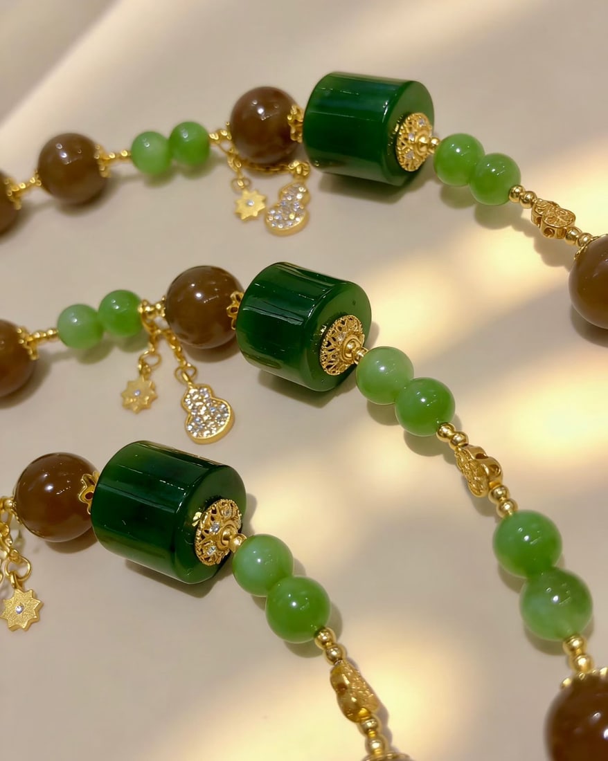 Hetian Jade & Silver Hand Chain - 3