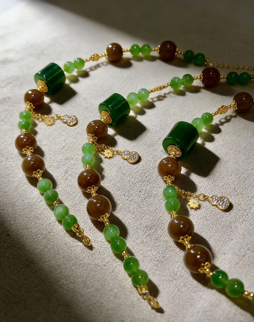 Hetian Jade & Silver Hand Chain - 4