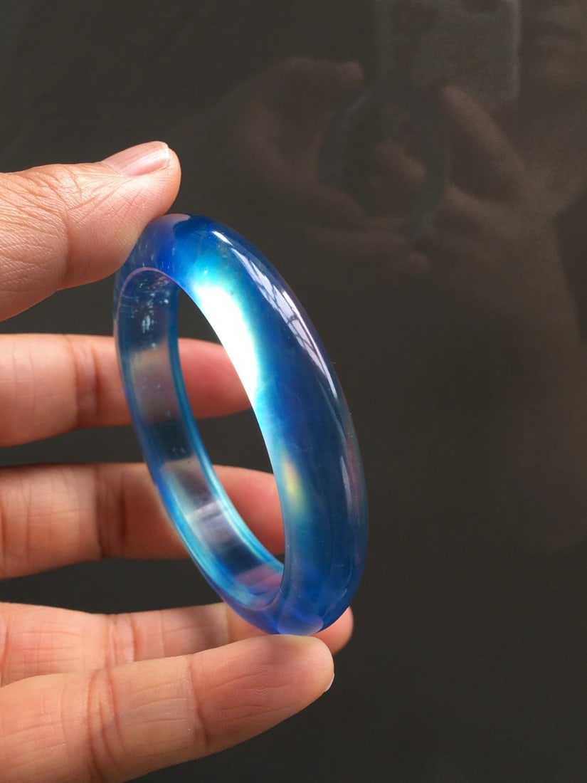 Inside Diameter 55mm Aquamarine Bracelet with Certificate - 2