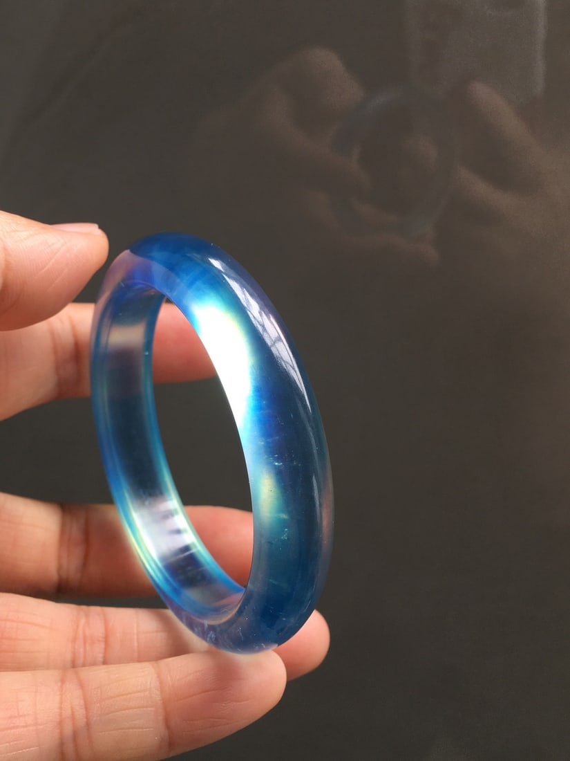 Inside Diameter 55mm Aquamarine Bracelet with Certificate - 3