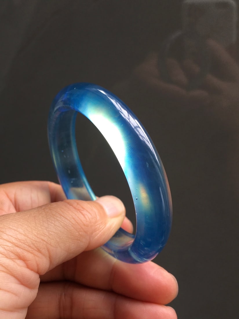 Inside Diameter 55mm Aquamarine Bracelet with Certificate - 4