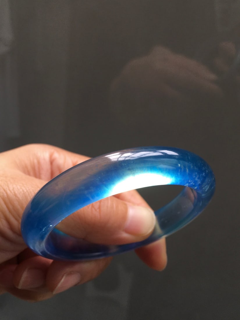 Inside Diameter 55mm Aquamarine Bracelet with Certificate - 5