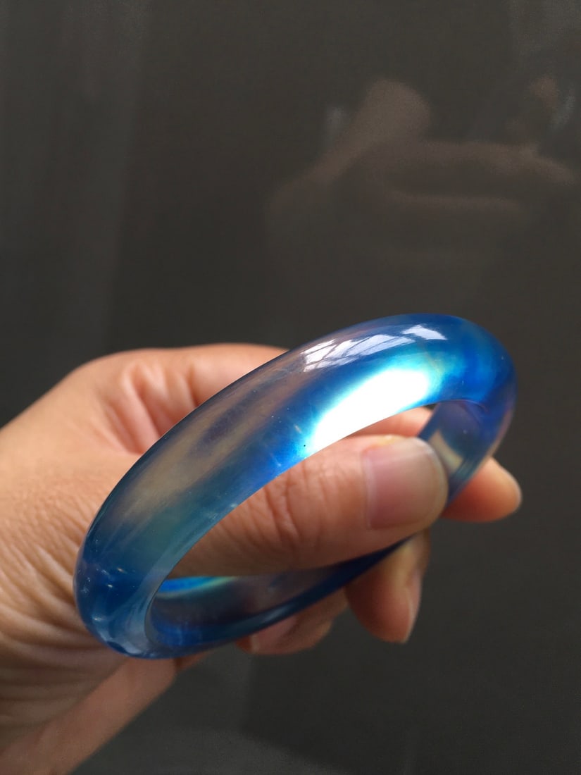 Inside Diameter 55mm Aquamarine Bracelet with Certificate - 7