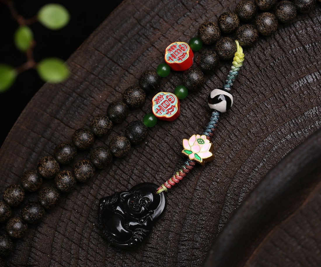 Chenxiang Wood Pendant Buddha & Necklace - 4