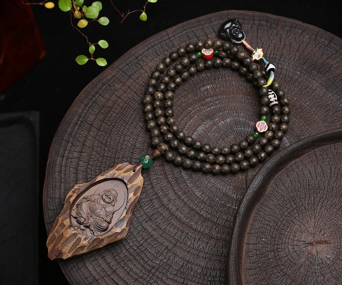 Chenxiang Wood Pendant Buddha & Necklace - 5