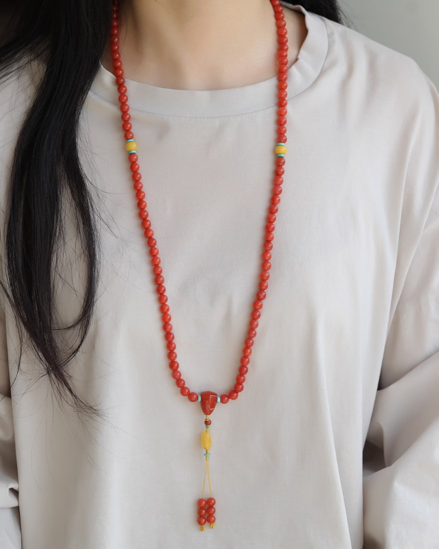 Hand knitting Nanhong Agate Hand Chain - 3