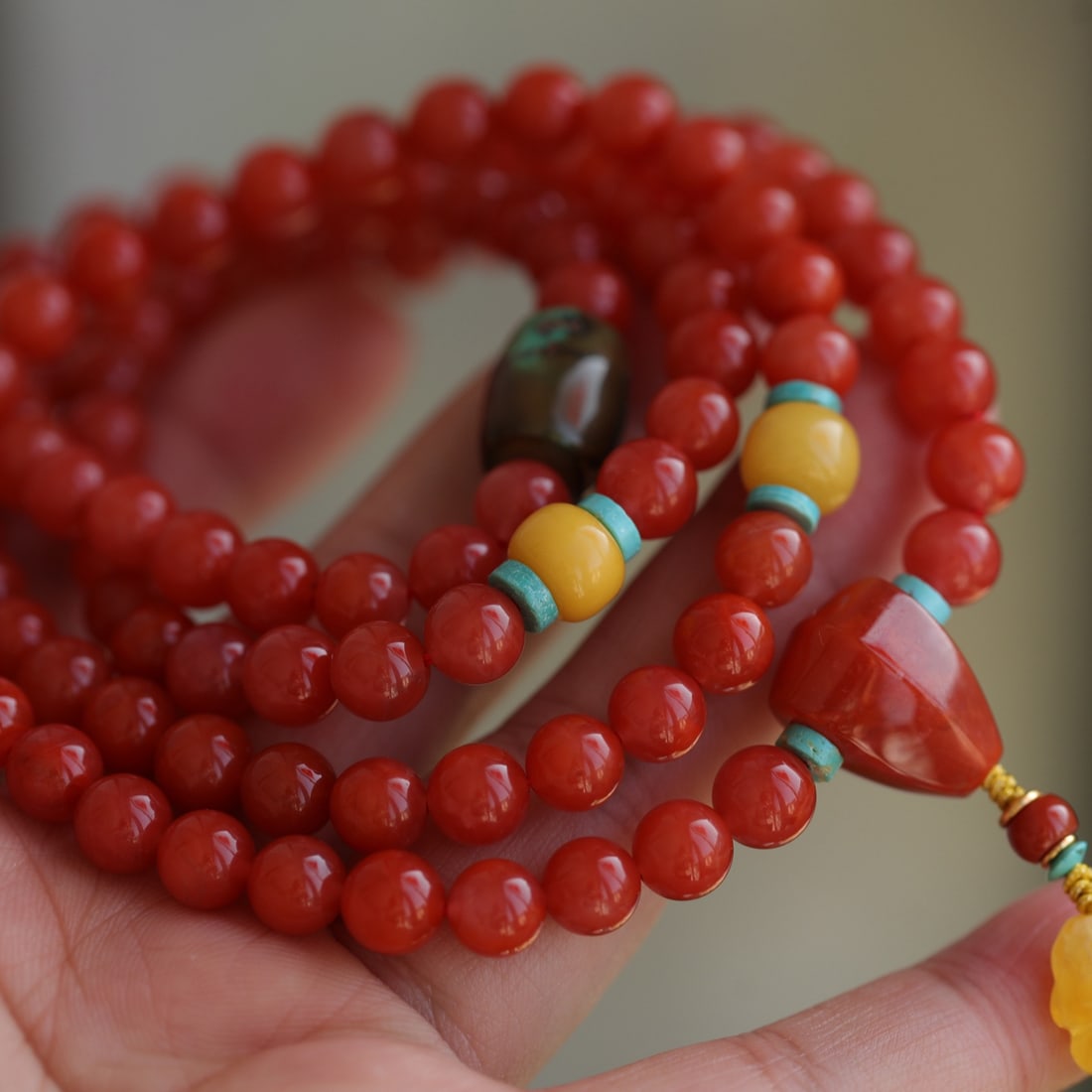 Hand knitting Nanhong Agate Hand Chain - 4