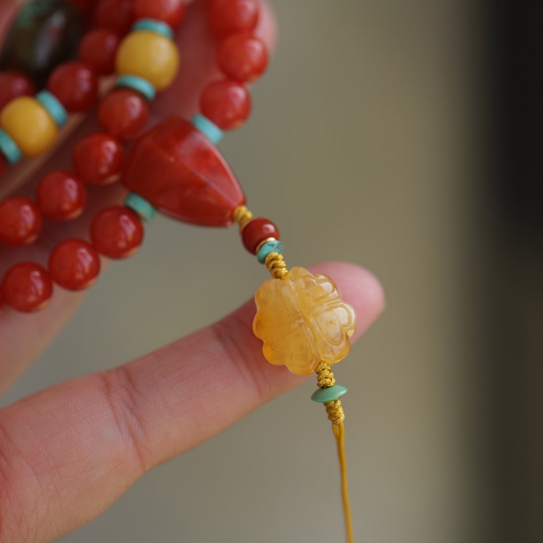 Hand knitting Nanhong Agate Hand Chain - 5