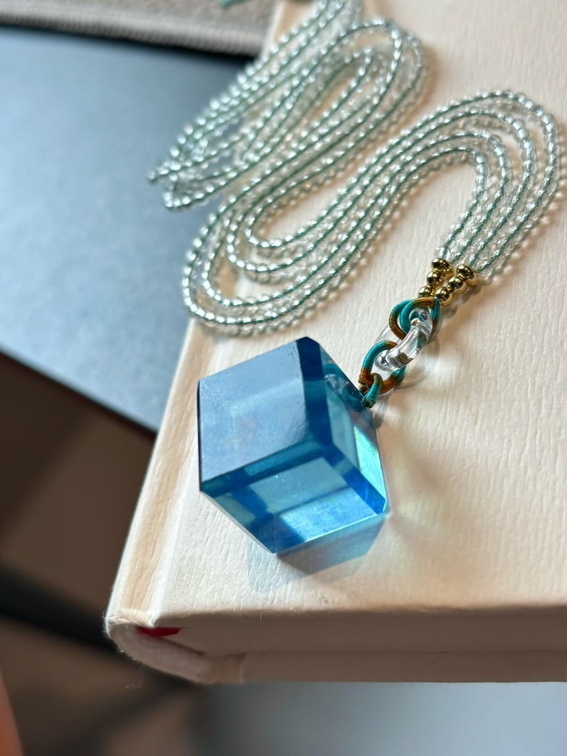 Natural Aquamarine Pendant - Square - 5
