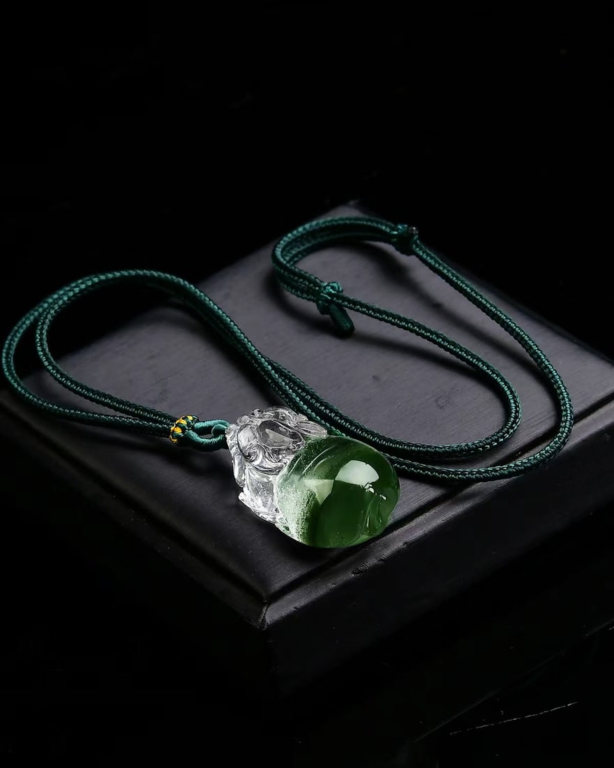 Natural Green Crystal Pendant - Pixiu - 4