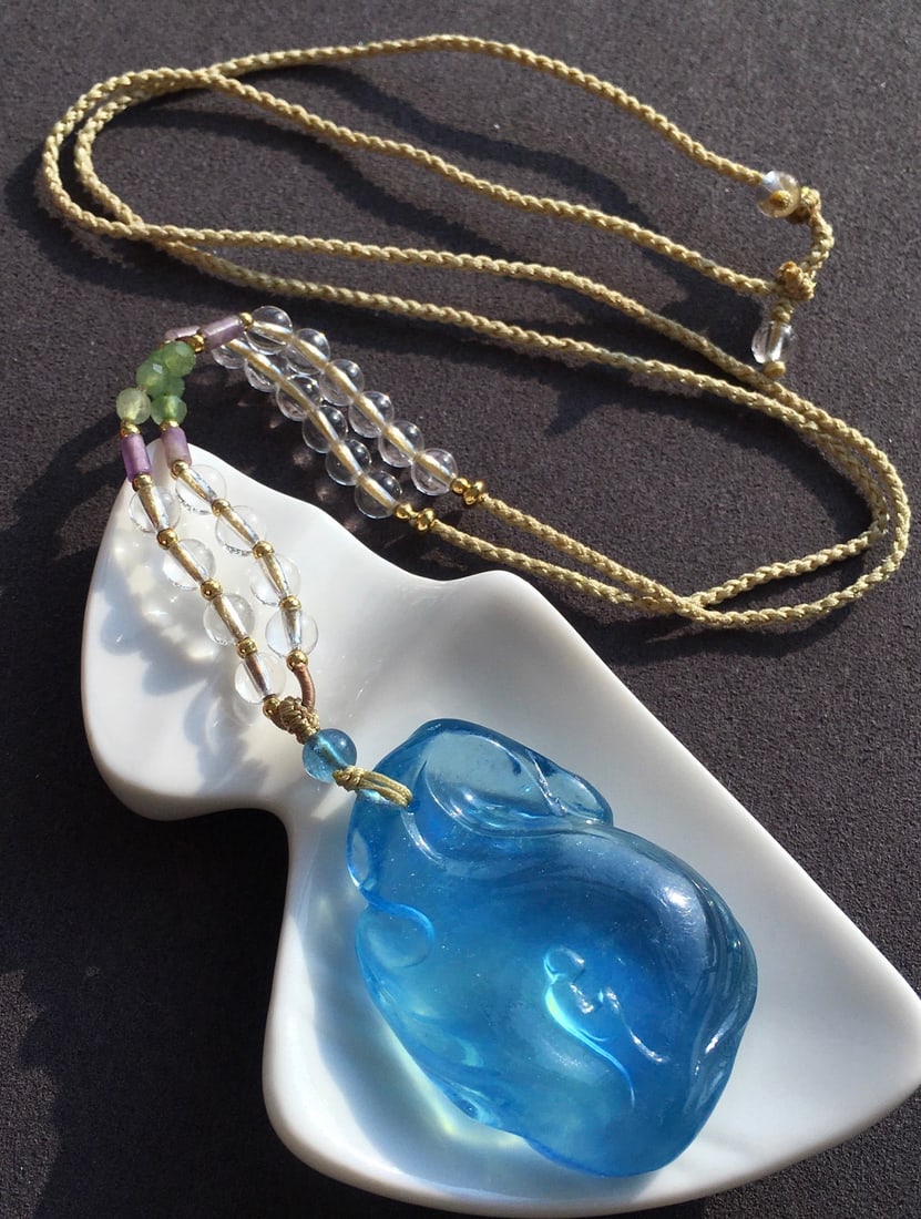 Natural Aquamarine Pedant - Buddha - 2