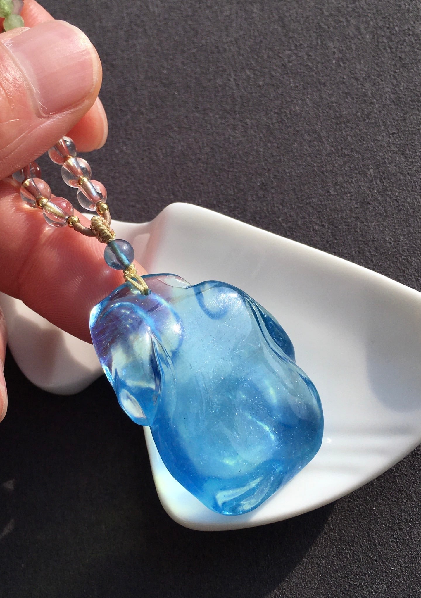 Natural Aquamarine Pedant - Buddha - 3