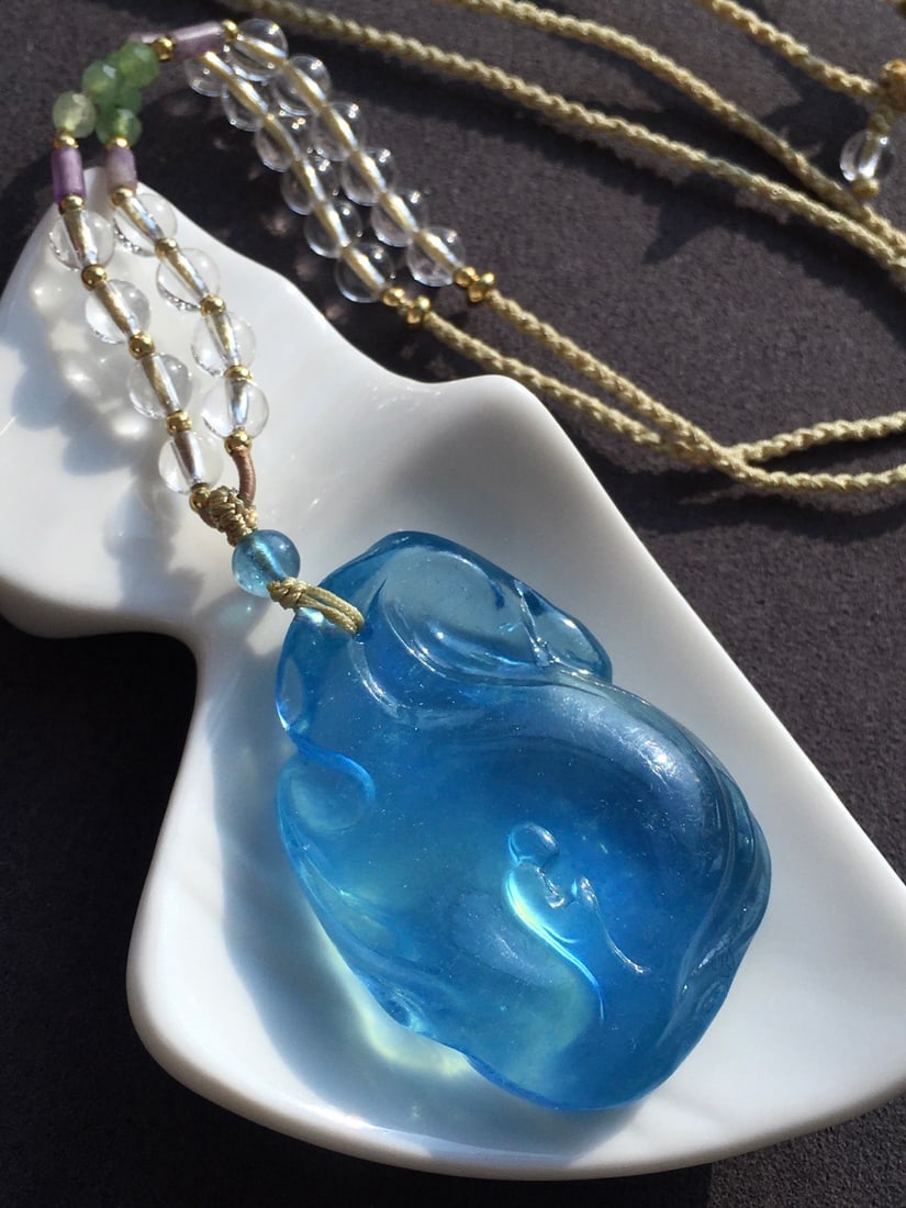 Natural Aquamarine Pedant - Buddha - 5