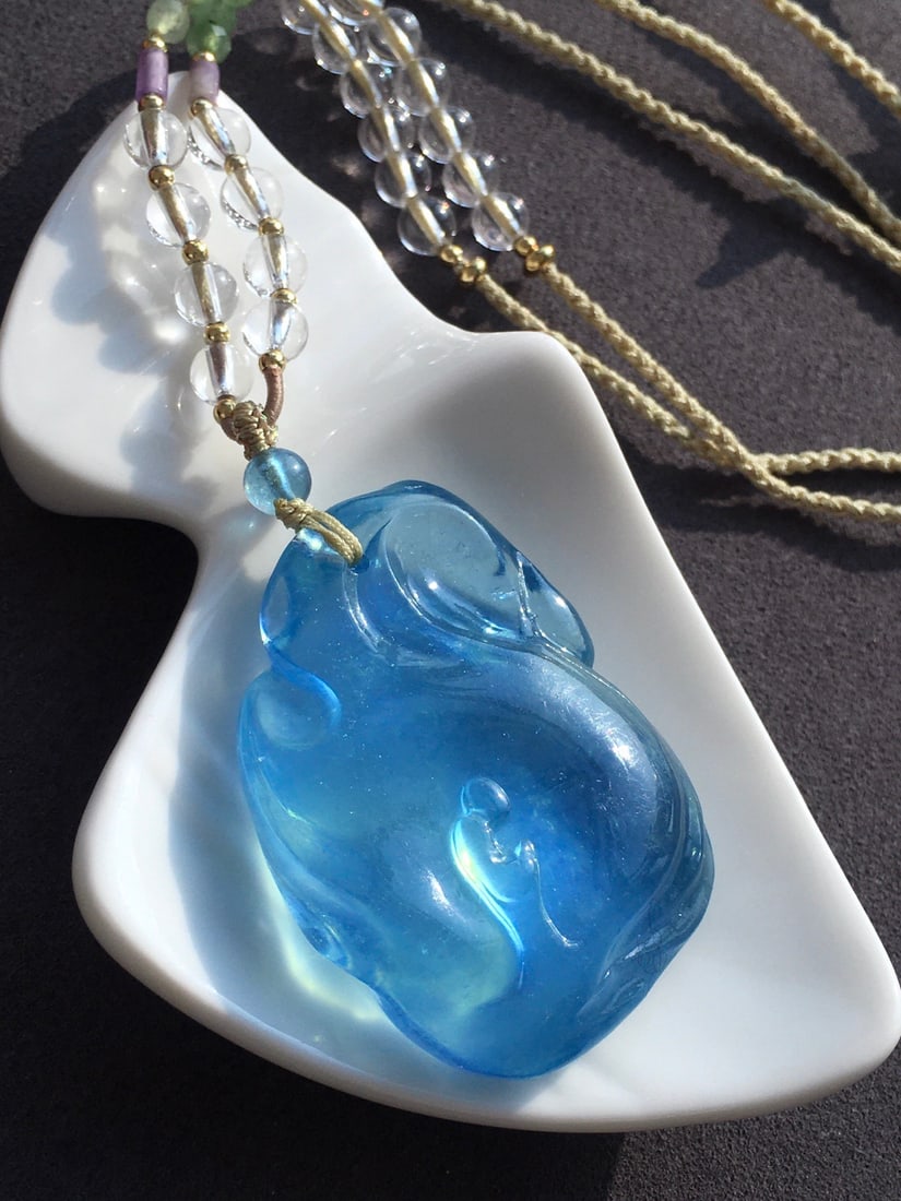 Natural Aquamarine Pedant - Buddha - 6